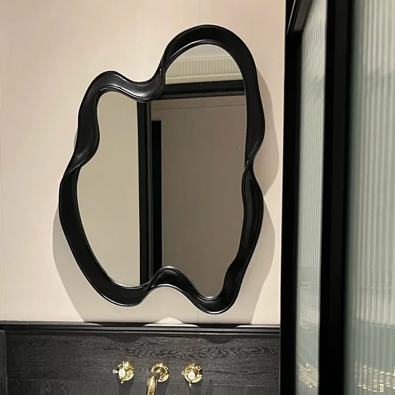 French Retro Bathroom Mirror Irregular Special-shaped LED Cosmetic Mirror Smart Bathroom Decorative Mirrors Home Improvement