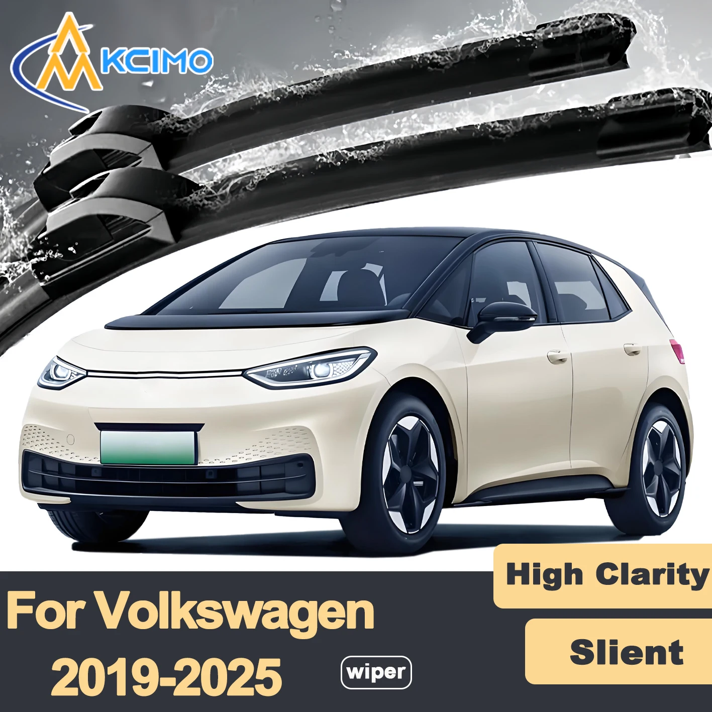 

Premium Rubber Durable Silent Windshield Wiper Blades 2pcs for Volkswagen ID.3 E11 E12 2019-2025 Front Wiper Blades Set