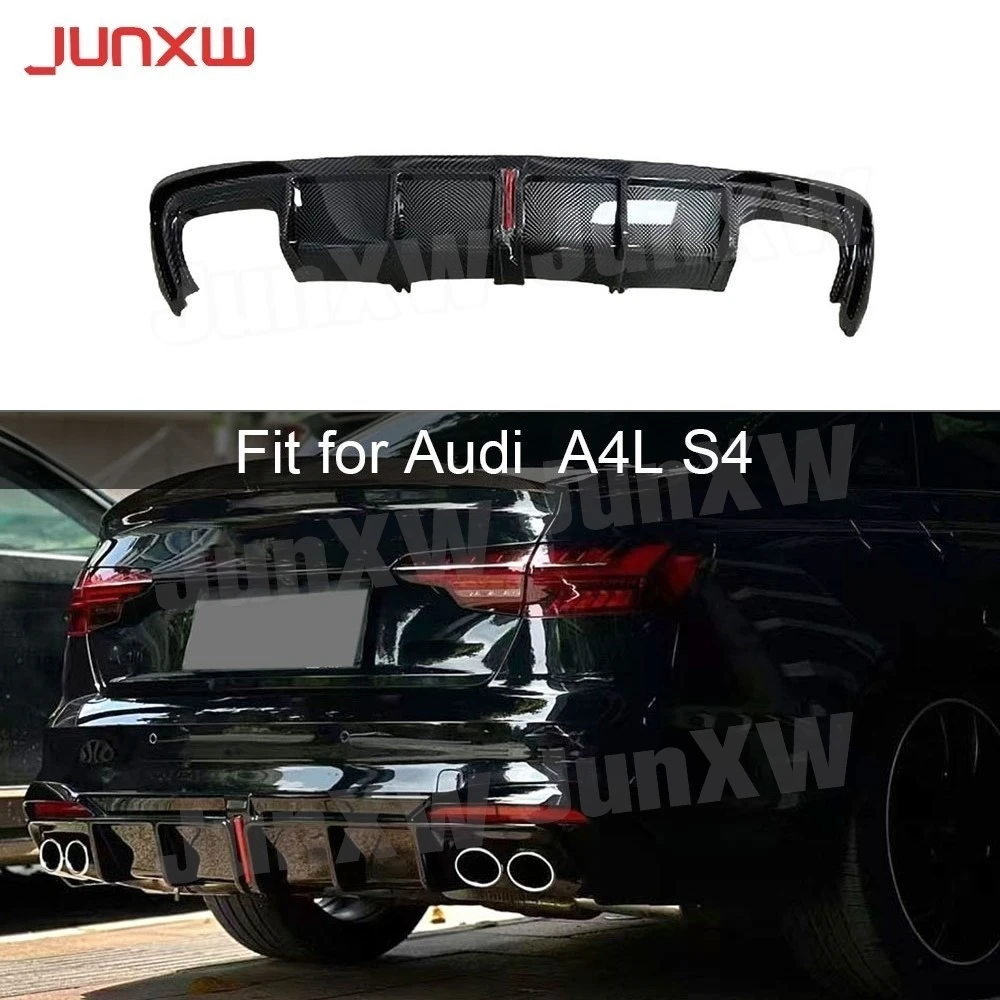 ABS Rear Diffuser Lip Bumper With Brake Light For Audi A4 S4 Not Standard 2020-2024 Rear Bumper Lip Diffuser With Light Body Kit