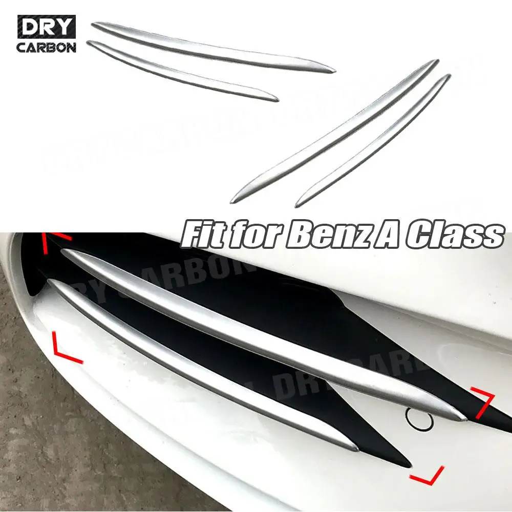 

for Mercedes Benz A Class A180L A200L 2019 Car Front Fog Lamp Strip Trim Cover ABS Air Intake Grille Trim Bodykits Accessories