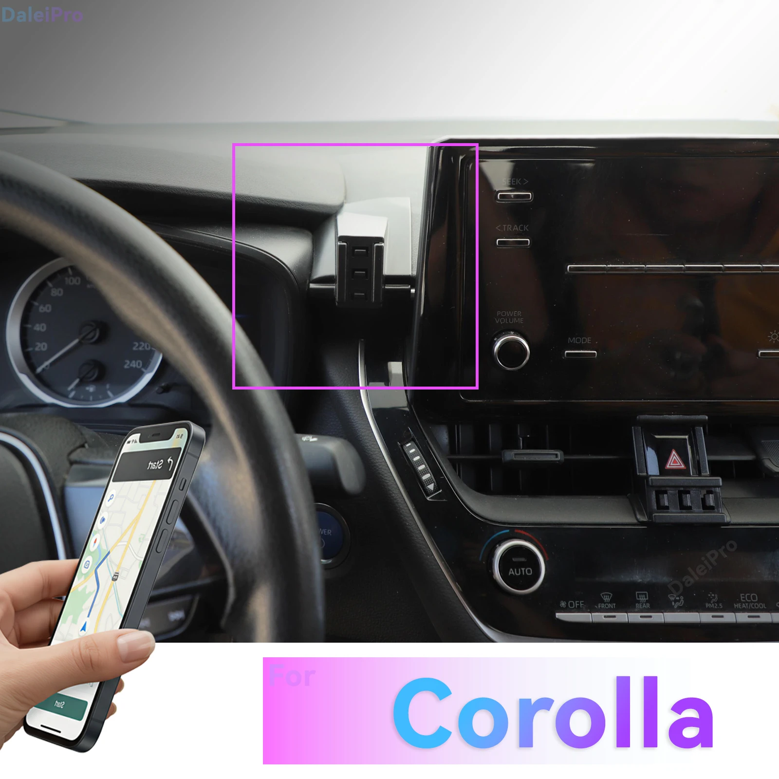 LHD für Toyota Corolla e210 2019 2020 2021 2022 2023-2026 Auto-Handyhalterung, fahrzeugspezifische austauschbare Armaturenbrett-Handyhalterung