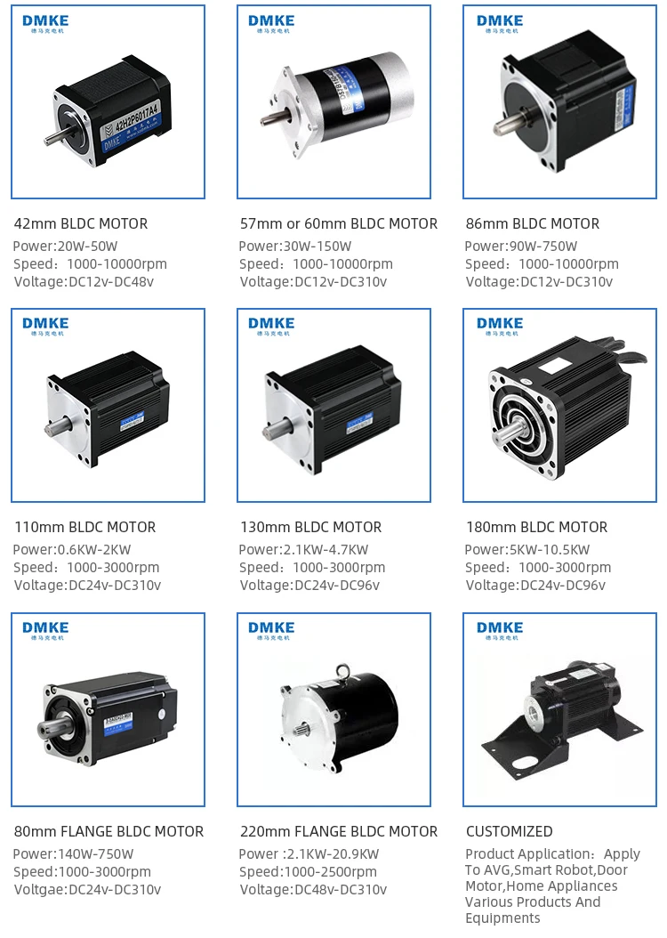 Custom 150W 2Kw 3Kw 1000W High Torque Gear Brushless Dc Motor 12V 24V 36V 48V 310V 1500W 3000W 5000W 5Kw 6000W 10Kw Bldc Motor
