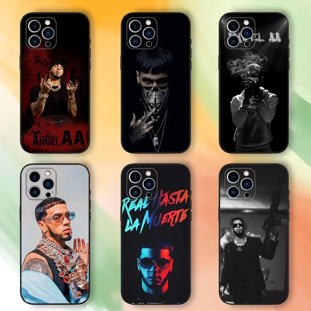 Rapper A-Anuel A-AA Phone Case For iPhone 16,15,14,13,12,11 Plus,Pro Max,XS,X,XR,SE,Mini,8,7，Soft Silicone Black Cover