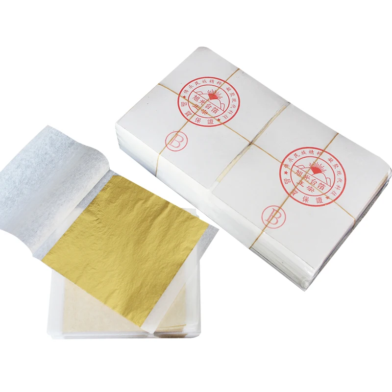 1000Pcs Imitation Gold Silver Aolly Foil Paper Leaf Sheet Gilding DIY Art Crafts Paper Birthday Party Wedding Cake Home Decors