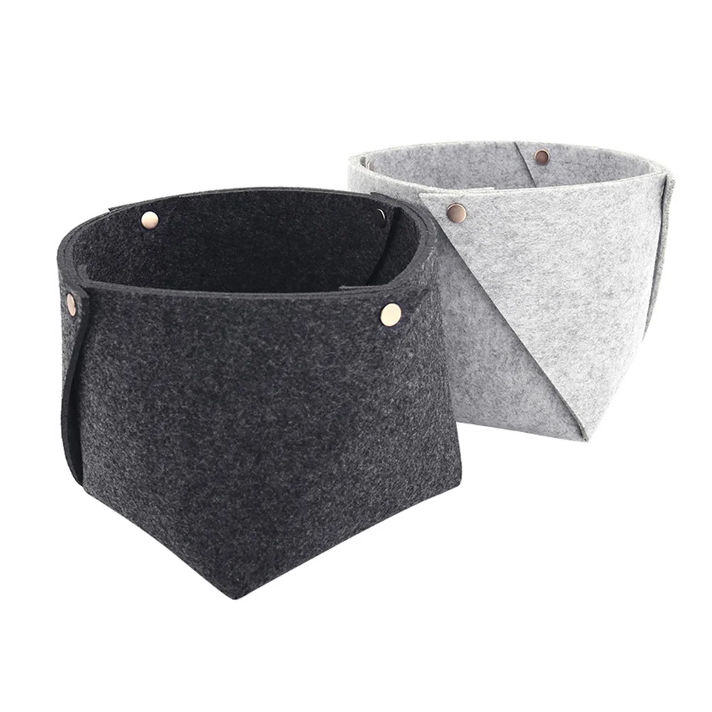 

2pcs Foldable Felt Storage Basket Bedside Laptop Phone Organizer Modern Simple Design Room DecorFolding Notepaper