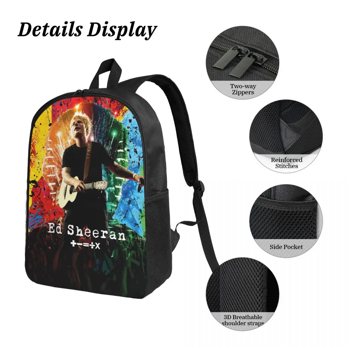 3 قطعة Ed Sheeran حلقة جولة 2026 مجموعة حقائب الظهر للأطفال صناديق قلم رصاص مجموعات حقائب الكتب مع صندوق الغداء لطلاب المدارس حقيبة الظهر #3