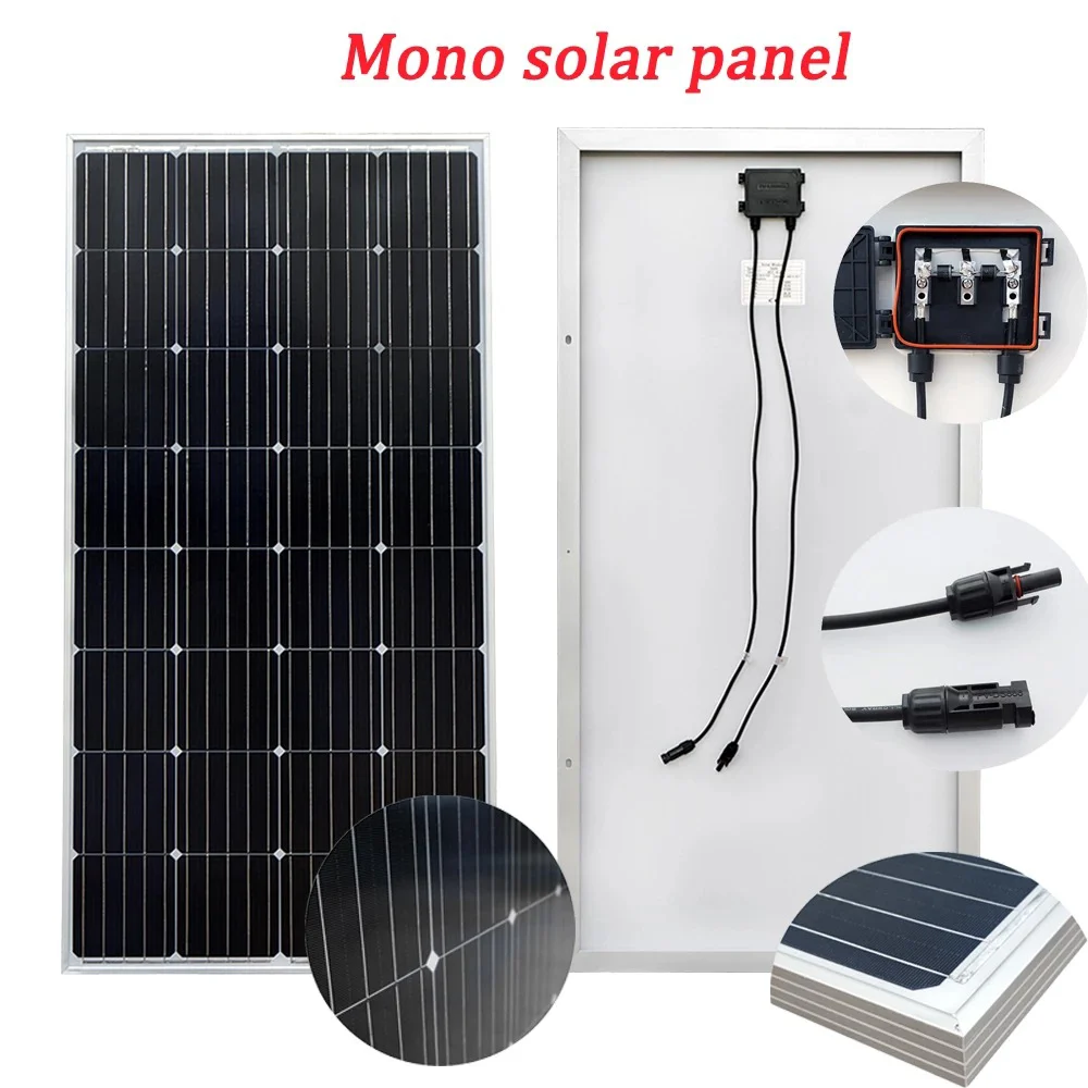 Panel surya 1000W, 2000W, 3000W, 18V, efisiensi tinggi, pengisian daya tinggi, 100A, pengontrol, sel surya luar ruangan untuk rumah/berkemah