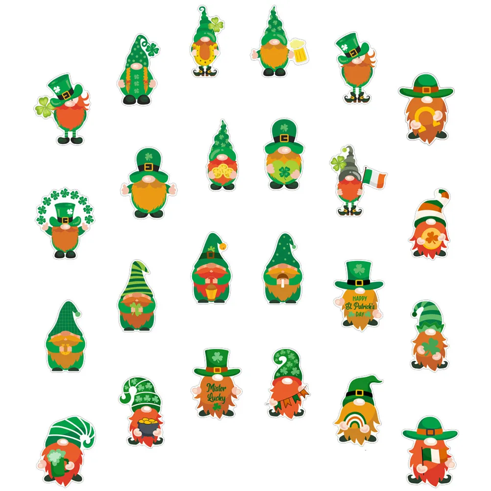 

1Set St Patrick's Day Gnome Fridge Magnets Magnetic Decals PVC Material Easy Clean Versatile Decoration Metal Surface
