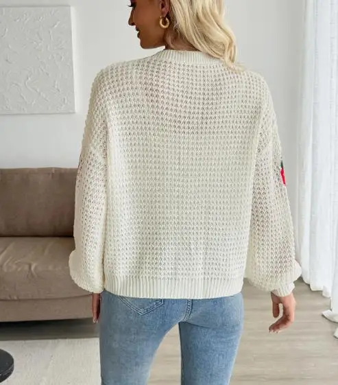 

2025 Sweater Hot Selling Fashionable Autumn New Casual Cardigan Women's Versatile Strawberry Jacquard Knitted Sweater Sweater
