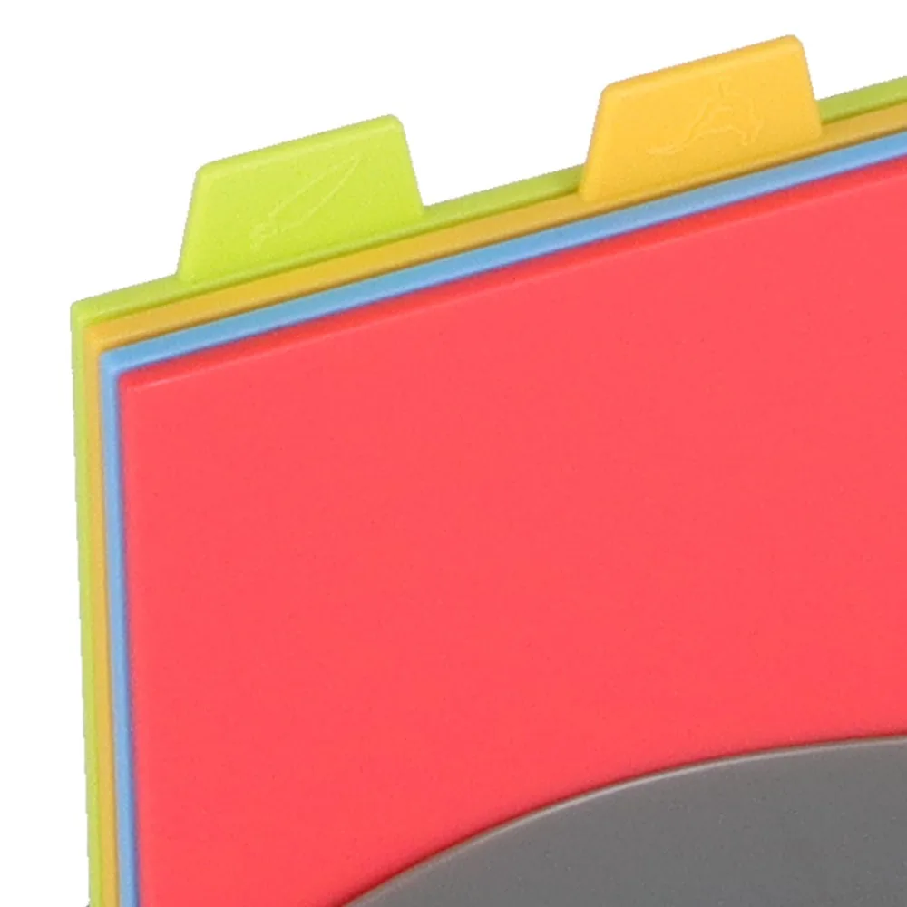 

4PCS PP Cutting Board Square Thickened Design Chopping Board with Handle with Stand Food Chopping Block Food Preparation