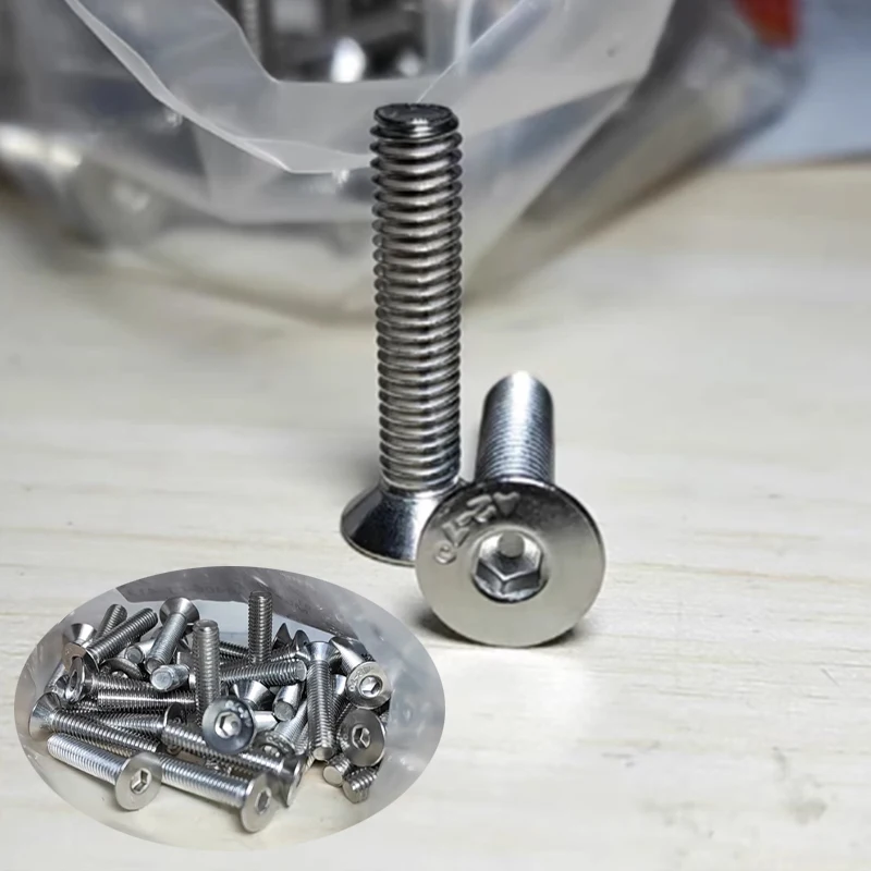 Hexagon Socket Flat Countersunk Head Screw M1.6 M2 M2.5 M3 304 Stainless Steel Hex Socket Bolts Machine Screws Length 4/5/6-80mm