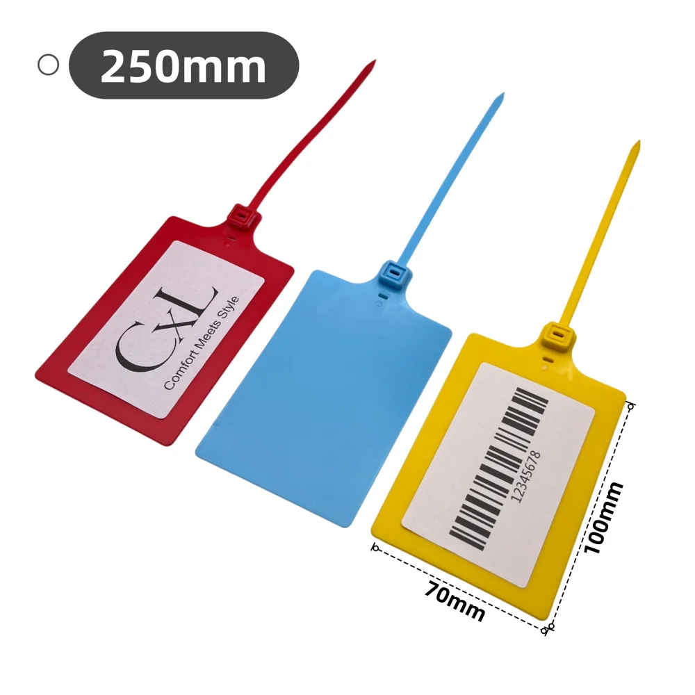 50Pcs Plastic Blank Hang Tags, Disposable Security Seal Big Plate for Logistics Trunk Express Delivery, Size 70×100mm