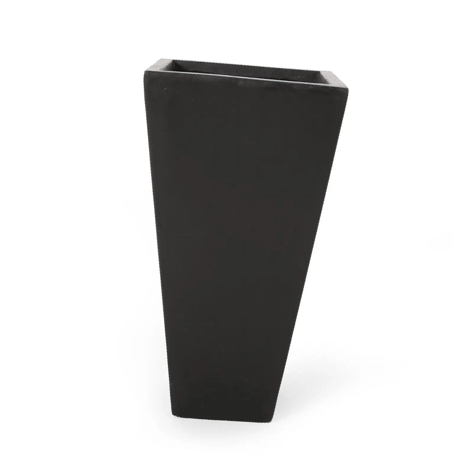 

Modern Black Garden Pot Outdoor Cast Stone Planter Stylish Container for Patio Flower Display