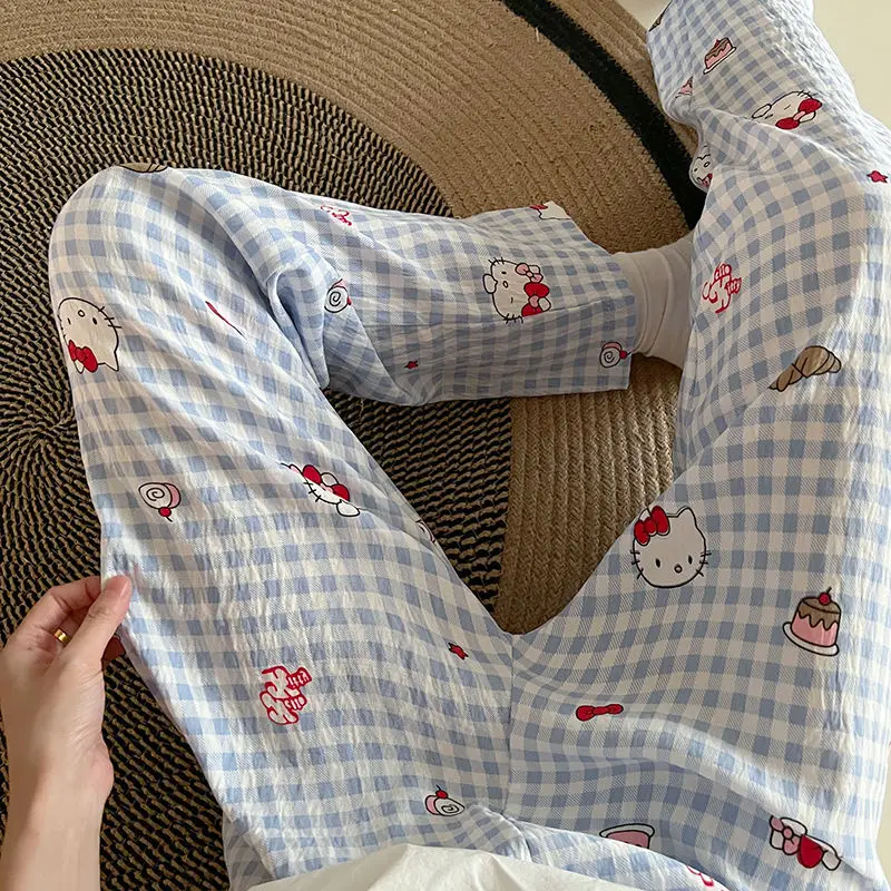 

Sanrios Autumn Pajamas Hello Kittys Cartoon Trousers Comfortable Trousers Sweet Simple Print Hot Sell Soft Gift for Girlfriend