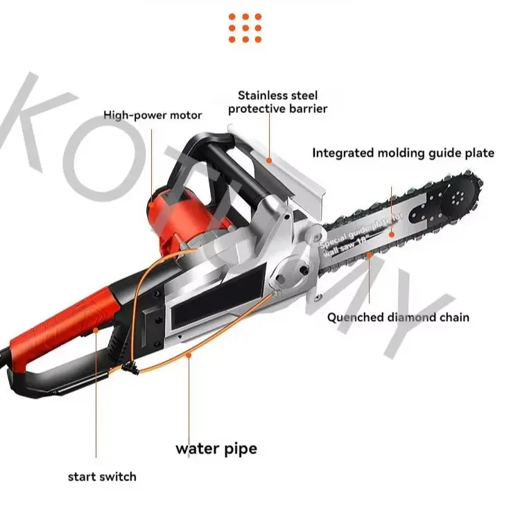 8900W 220V Portable Stone Cutting Machine Concrete Cutting Machine Wall Cutting Machine Deep Cutting 35/48cm Chain Saw