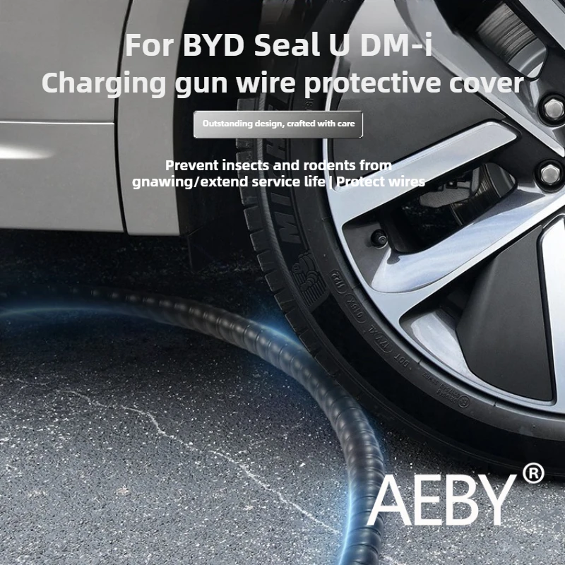 

AEBY For BYD Seal U DM-i 2020-2025 Charging Cable Protector Cover, Anti-Scratch Dust Proof Charger Wire Sleeve, Car Accessories