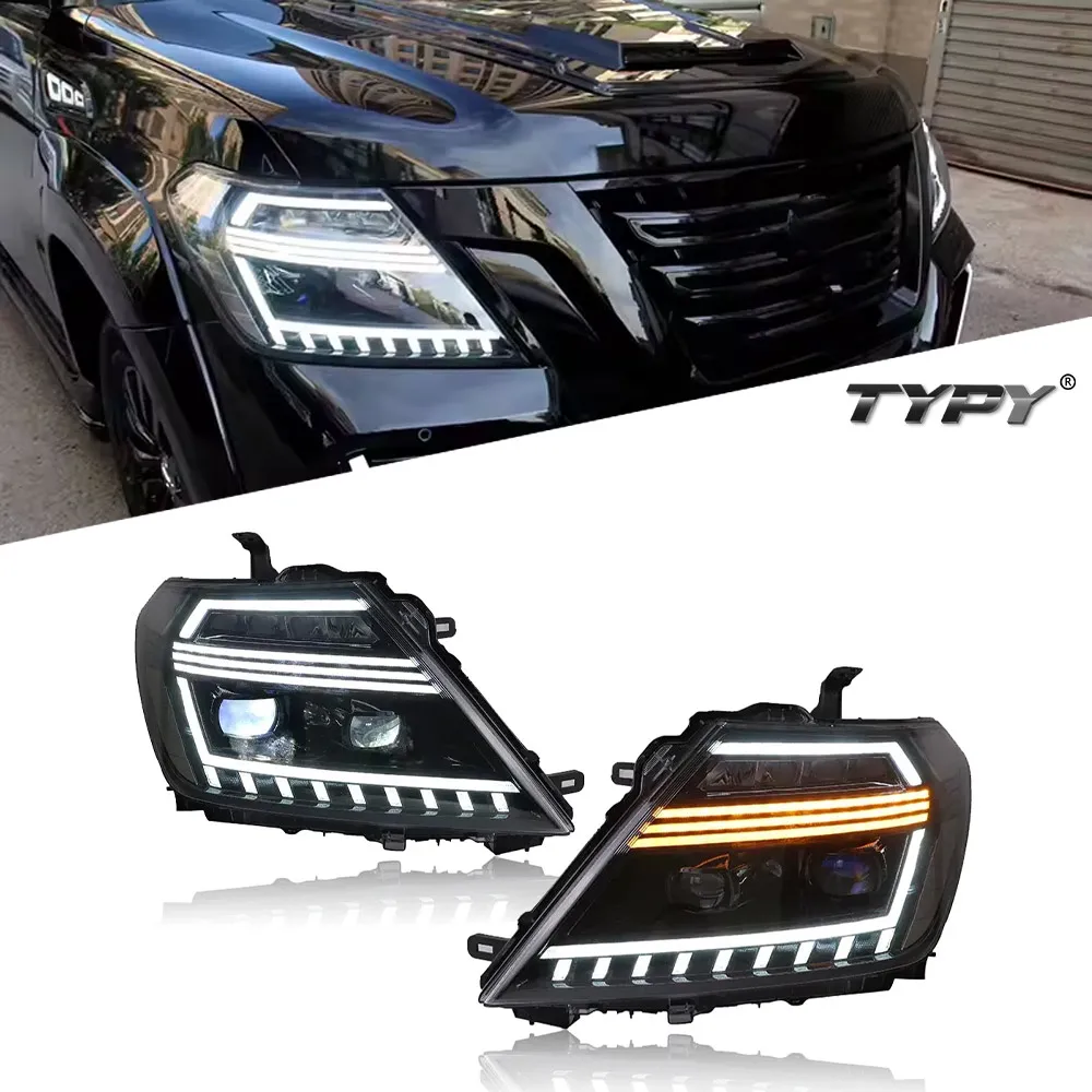 

Car Styling Head Lamp Assembly For Nissan Patrol Y62 Head Lamps 2012-2019 Upgrade Modified to New Patrol Dynamic LED Headlights