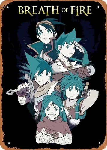 Anime Metal Poster Game figure tin sign Breath of Fire Wall Art Decor