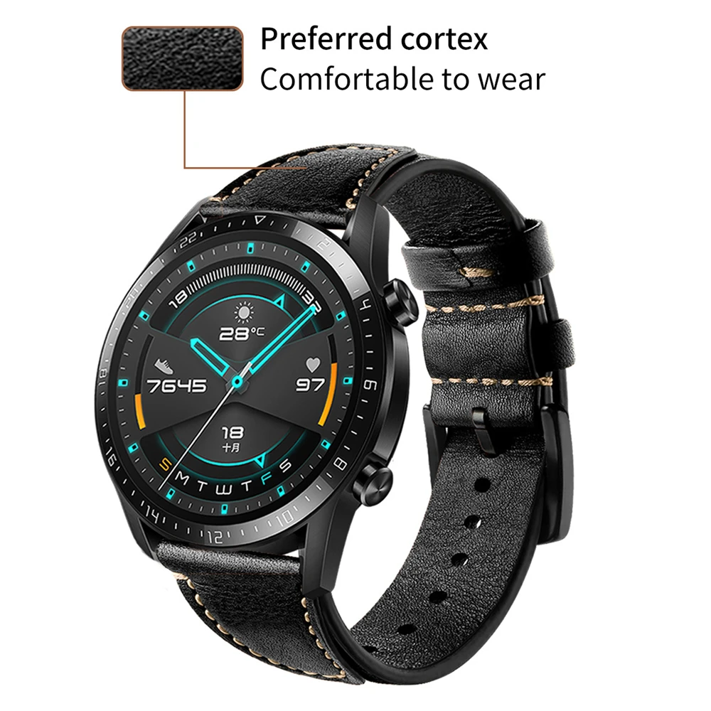 22mm watch band for huawei watch gt 2 samsung galaxy watch 46mm 42mm gear s3 frontier leather pulseira for amazfit pace strap