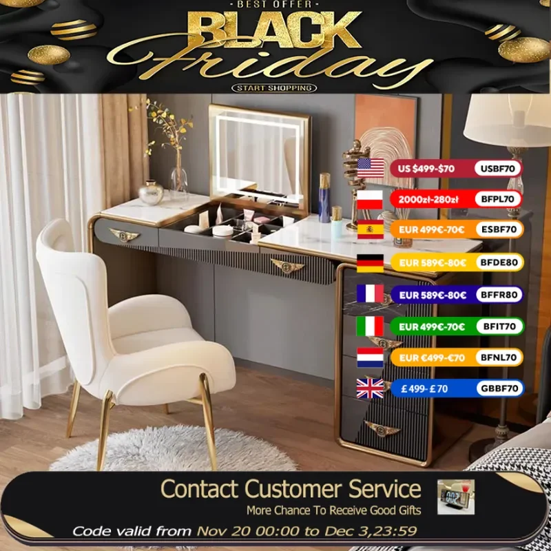 

Современный туалетный столик для гостиной, черная красота, роскошный комод для спальни, европейская компактная мебель Tocador Mueble