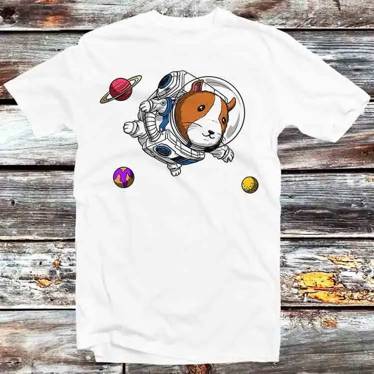 Guinea Pig Space Astronaut Planet Universe Jupiters T Shirt Vintage Retro Cool Cartoon Anime Top B784