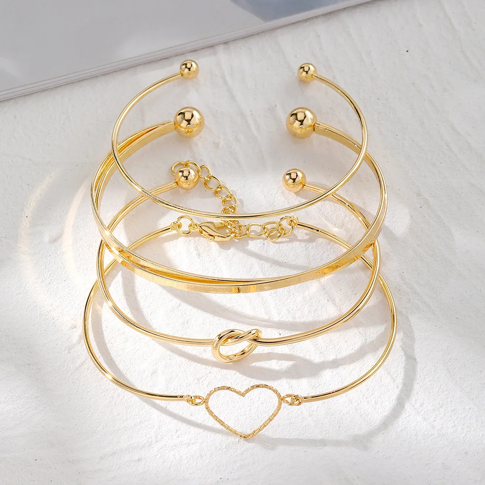4pcs/set Stainless Steel Bracelets Vintage Men\'s Fashion Woven Twist Texture Bangles for Women Jewelry Streetwear Goth Gifts