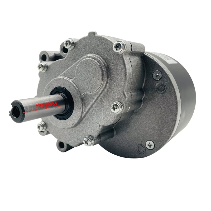 24V 350W Permanent Magnet DC Gear Motor, 75 RPM High Torque Low Speed Motor, Worm Gear Reduction Motor