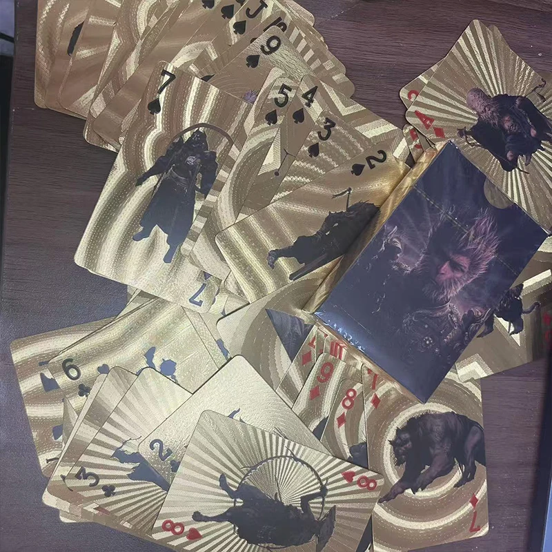 55 قطعة أوراق اللعب الذهبية الترفيهية الذهب احباط بوكر مجموعة بطاقات سحرية 24K الذهب البلاستيك احباط بوكرز بطاقات مقاومة للماء دائم