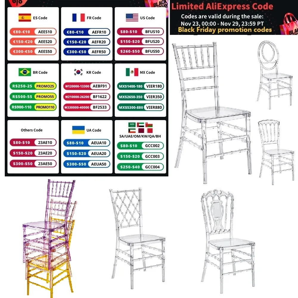 Acrylic Transparent Chiavari Napoleon Chair Outdoor Wedding Chair Pc Resin Crystal Chair