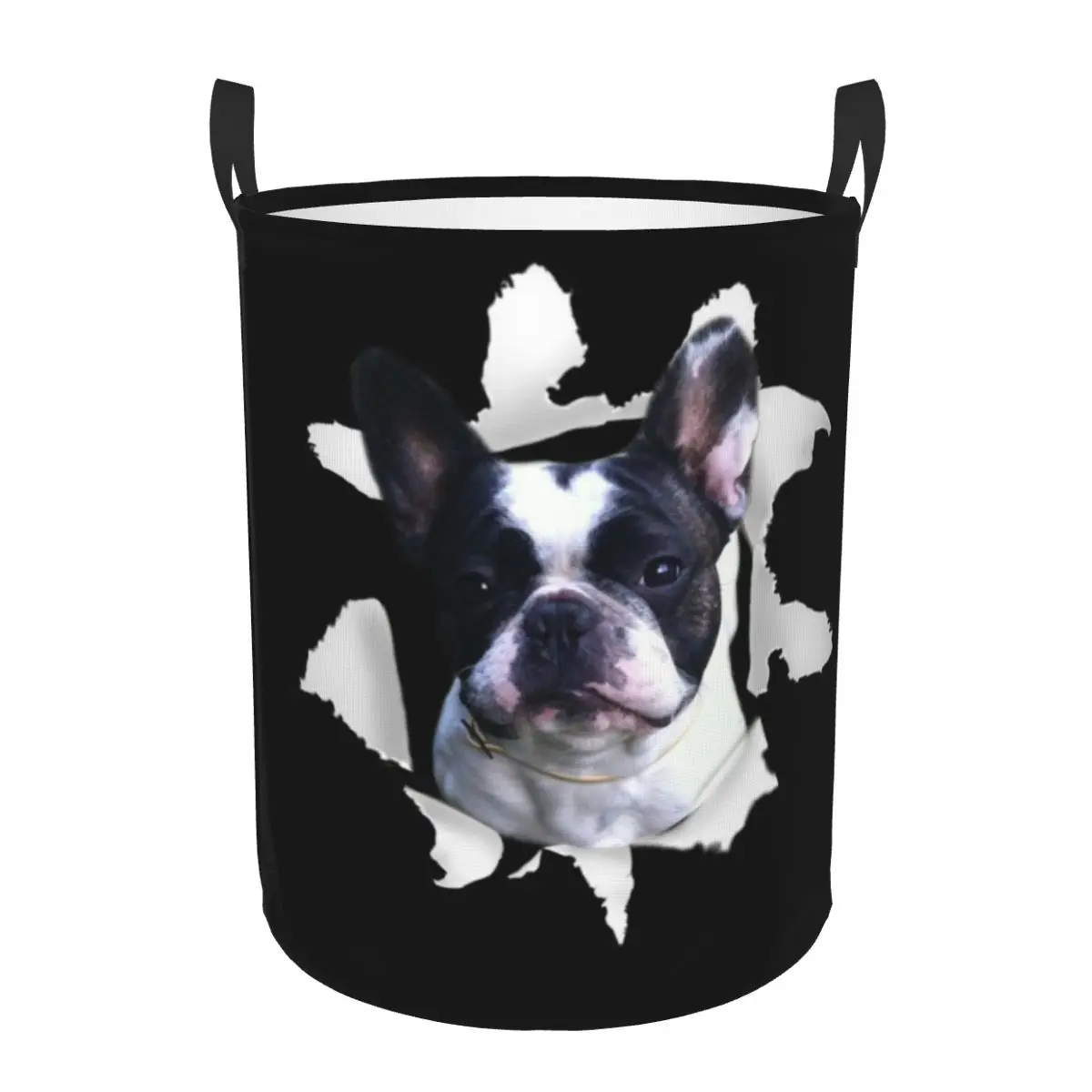 Boston Terrier Laundry Hamper Large Storage Basket Pet Dog Art Girls Boys Toy Organizer