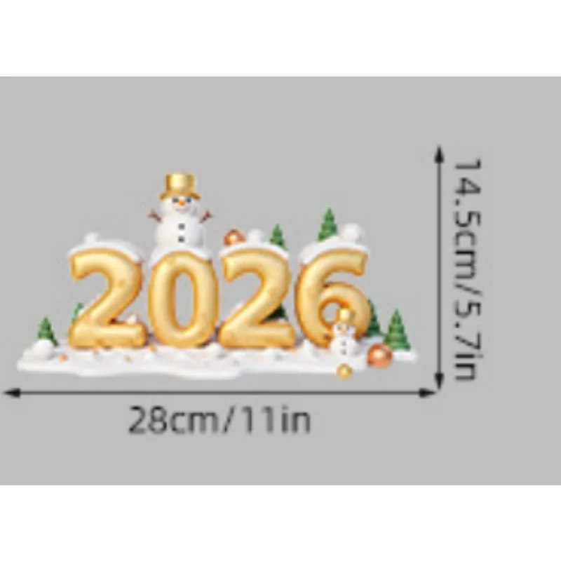 مجموعة 6 أوراق مع ملصقات أرقام كرة عيد الميلاد للعام الجديد لزجاج الشتاء وندرلاند ديكور العطلة شارات نافذة عيد الميلاد