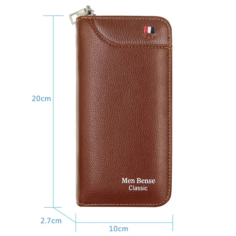 Large Capacity Men Long Wallets Handbags Name Engraving Card Holder Male Clutch Bag Zipper Coin Pocket Phone Pocket Men\'s Wallet