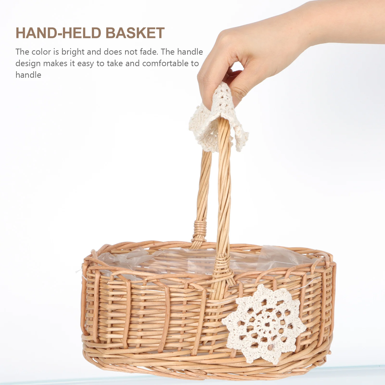 

1pc Natural Storage Basket Lightweight Handwoven Egg Storage Basket Organizer Decorative Household Office Baskets