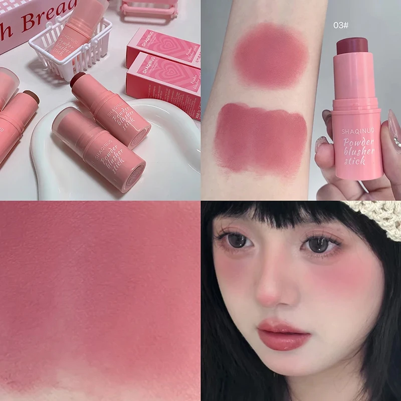 Gladde Blush Stick Natuurlijk Verzadigd Op Lange Termijn Waterdichte Natuurlijke Blush Verhelderende Huidskleur Expanderende Kleur Blush Stick 2024