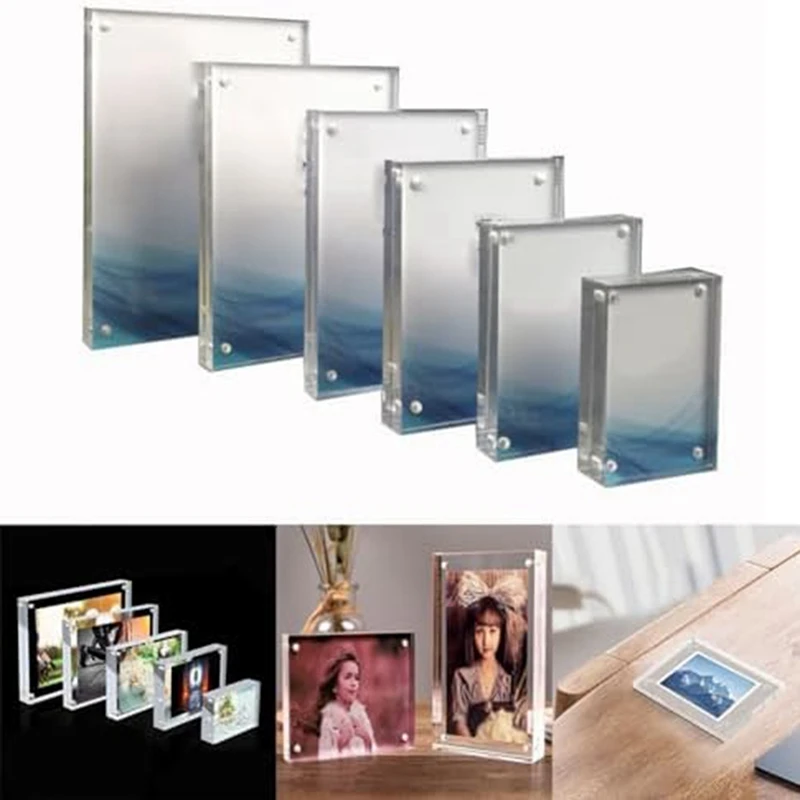 Durable Clear Acrylic Magnetic Picture Frame For Preserving Beautiful Memories Easy Install Easy To Use