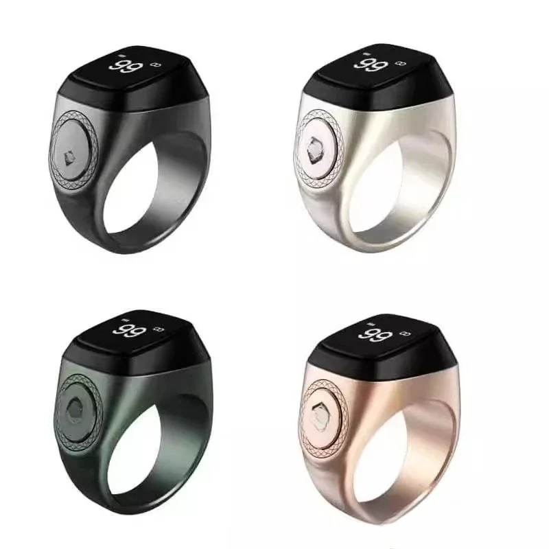New digital display reading smart ring Bluetooth electronic finger time reminder counter hand press