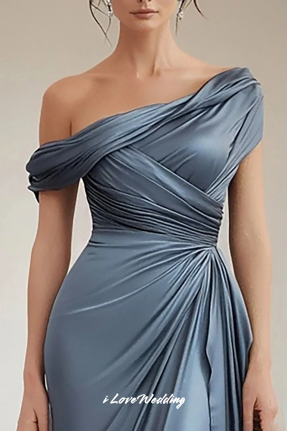 Green Off the Shoulder Evening Dresses 2025 Satin Pleated A-Line Dresses For Special Occasions Wedding Guest Dresses Customized image 4