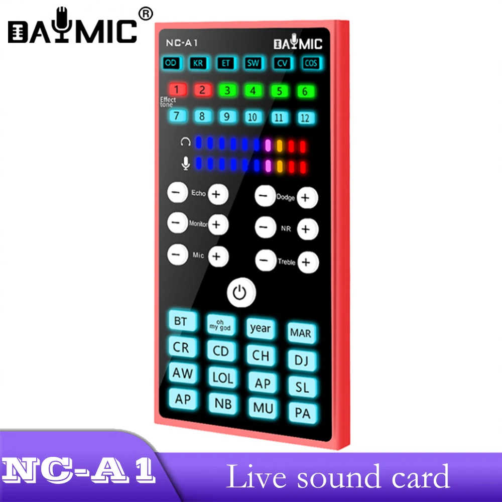 DAYMIC Factory Live Show Karaoke Broadcast Recording USB Sound Card Audio Interface With BM800 Condenser Microphone