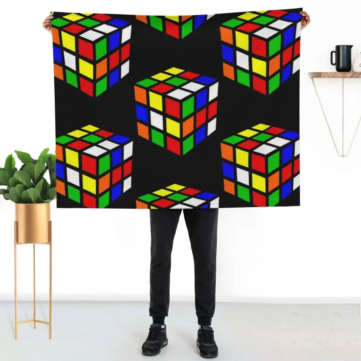 

Magic Cube Throw Blanket Warm Comfortable Blanket for Office Napping