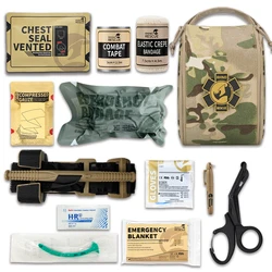 Rhino Kit de primeros auxilios táctico de rescate, IFAK con Molle, bolsa de supervivencia para acampar, senderismo y pesca, Kit de Trauma al aire libre