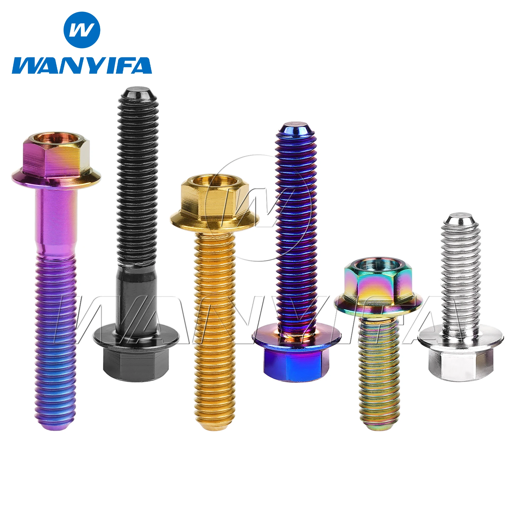 

Wanyifa Titanium Bolt M4/M5x6 8 10 12 15 20 25 30mm Small Flange Hex Head Screw for Bike Motorcycle Car Ti Gr5 Fateners