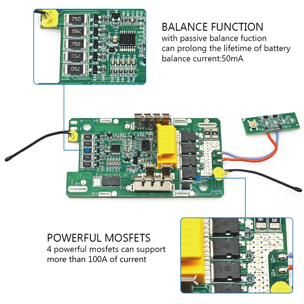 BL1880 Battery Case 10*21700 with Balancing function For Makita 18V DIY BL1860 BL1850 Shell Box With BMS PCB