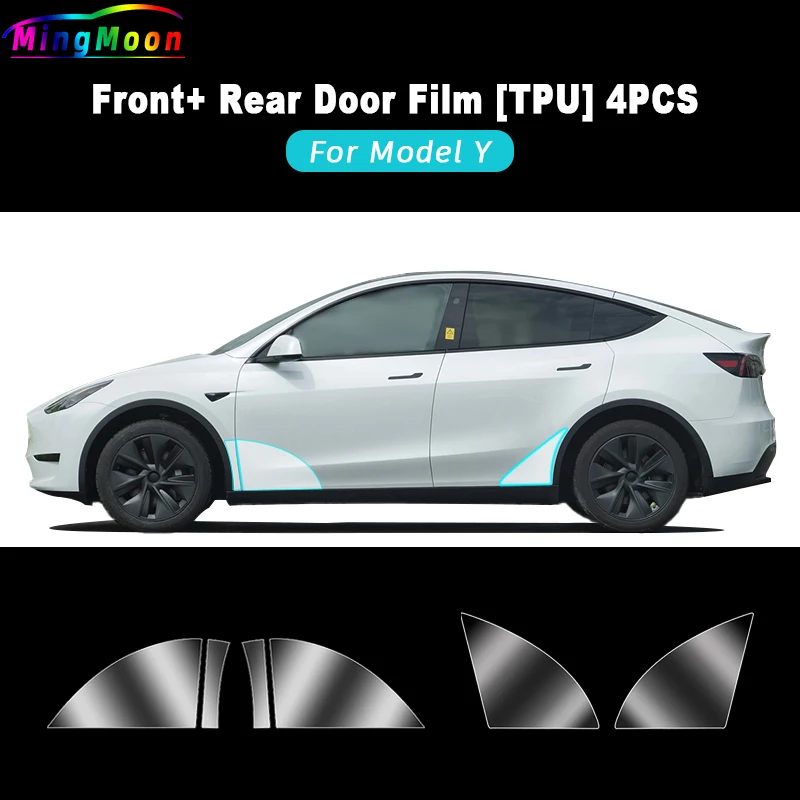 For Tesla Model3/Y 2017-2024 Front Door Rear Door Protective Film Invisible Car Clothing TPU Film Decoration Special Accessories