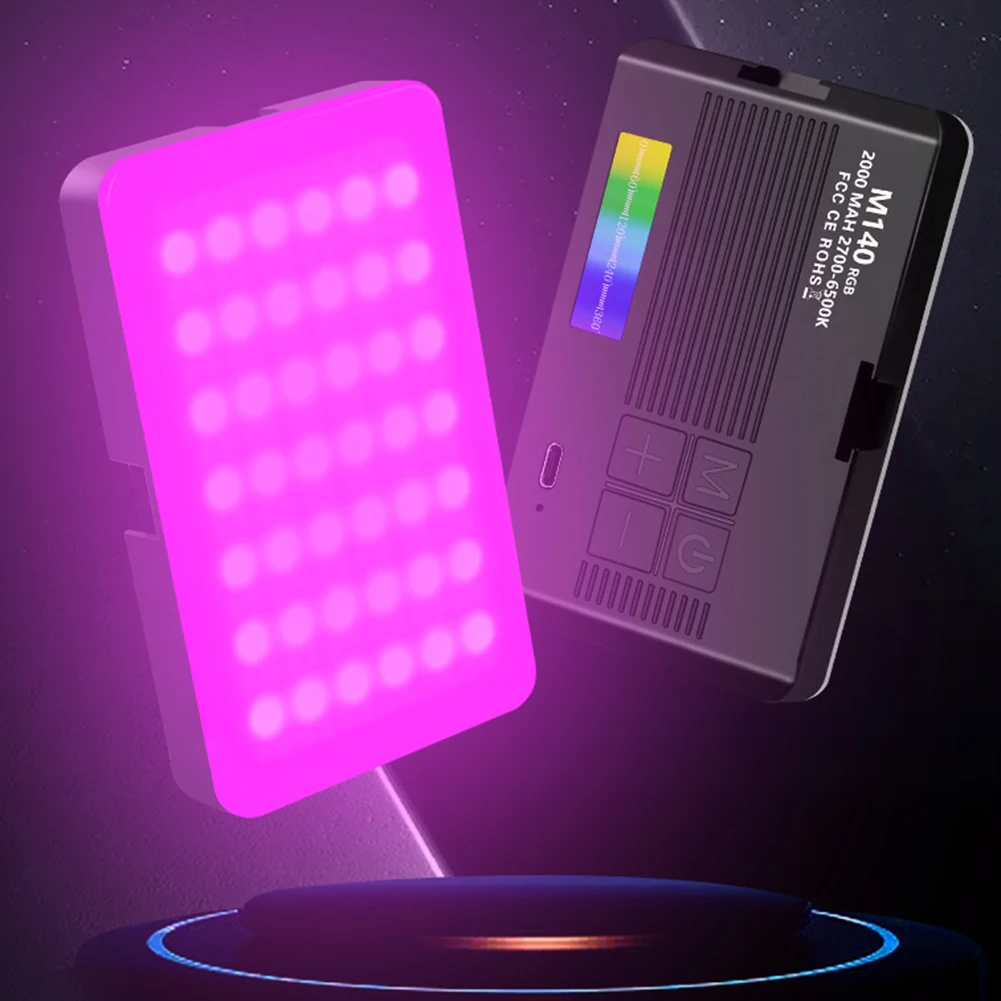 LED Camera Light 2700-6500K RGB Video Light Rechargeable Handheld Fill Light Portable Light Panel for Photography Vlogging