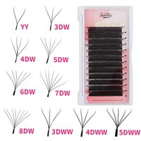 Pestañas en forma de diosa 3D/4D/5D/6D/7D/8D W, extensiones de pestañas prefabricadas 4D, rizo de 0,07 C/D, pestañas individuales suaves naturales de alta calidad