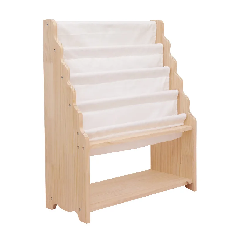 

Children's bookshelf , kindergarten student newspaper picture bookshelf, Nordic style solid wood floor small storage rack
