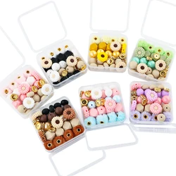 Sunrony Plush Fur Covered Ball Beads Flower Abacus Round Beads Sets For Jewelry Making DIY Pompom Earrings Bracelet  Necklace