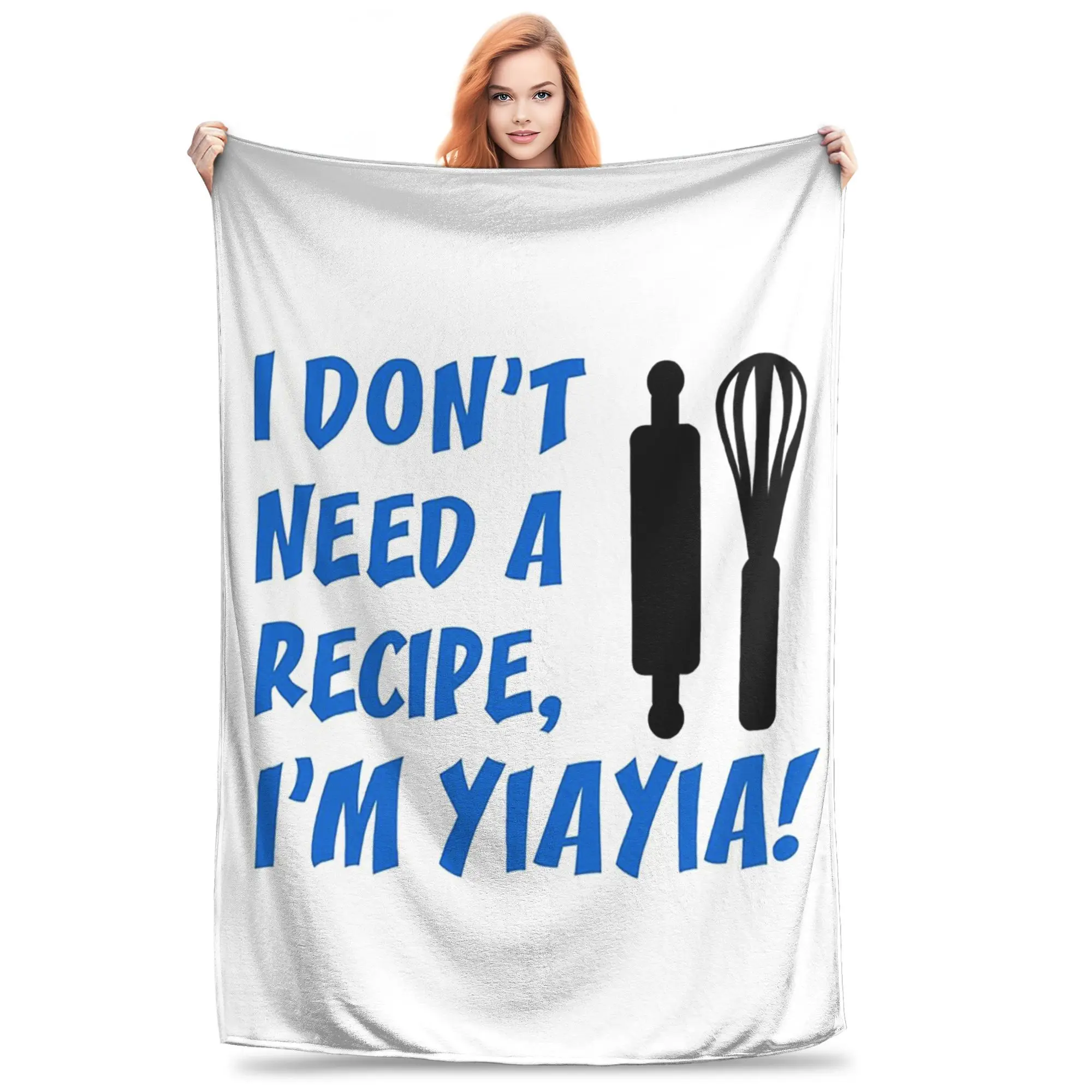 No necesita receta YiaYia manta de abuela griega manta de franela suave y cálida ropa de cama para cama sala de estar Picnic hogar sofá