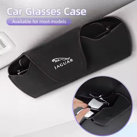 Car Sun Visor Eyeglass Storage Box Leather Glasses Protective Case For Jaguar XF XJ XE S-Type F-Type X-Type F-Pace I-Pace E-Pace