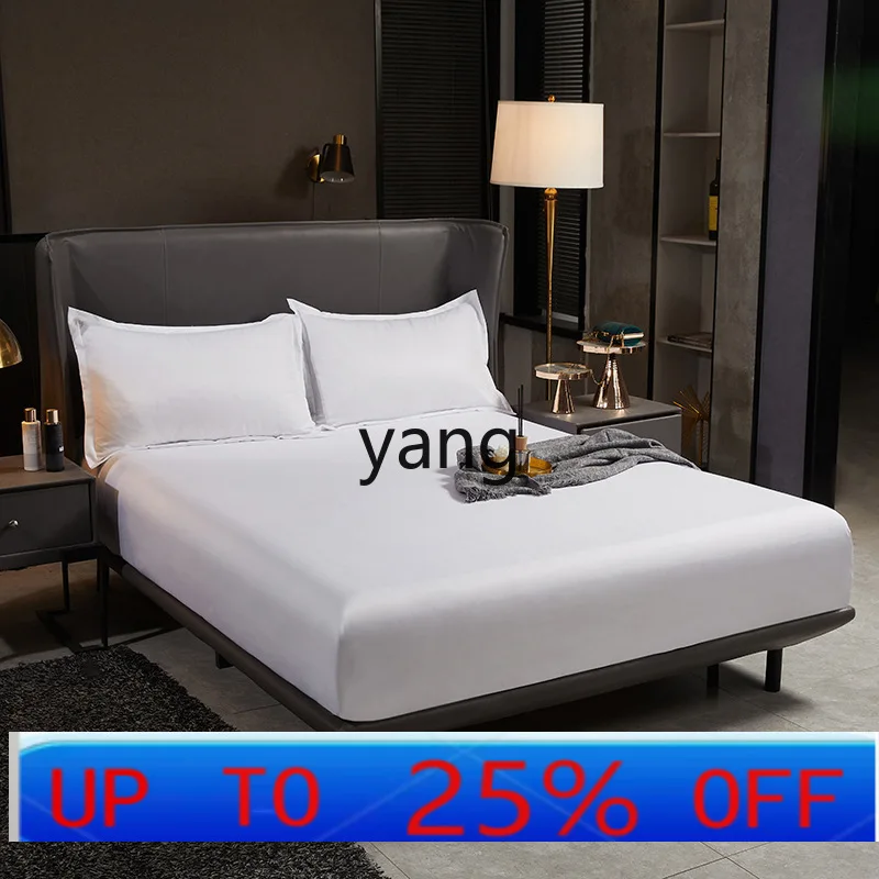 

LMM cotton satin bed sheet quilt cover hotel bed and breakfast white mattress bed cover